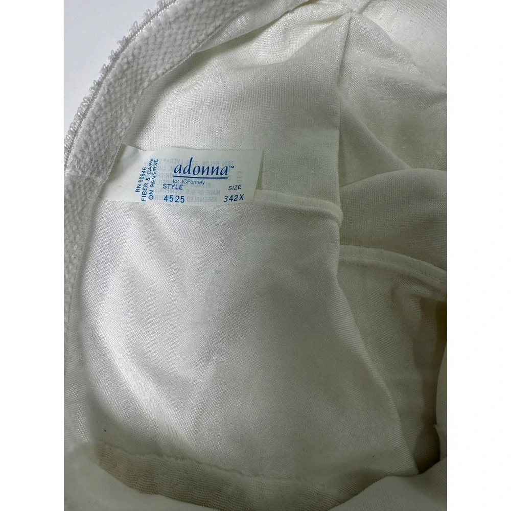 Vintage 80s Adonna JCPenney Shapewear Shorts White Lace Floral Girdle 4525 342X